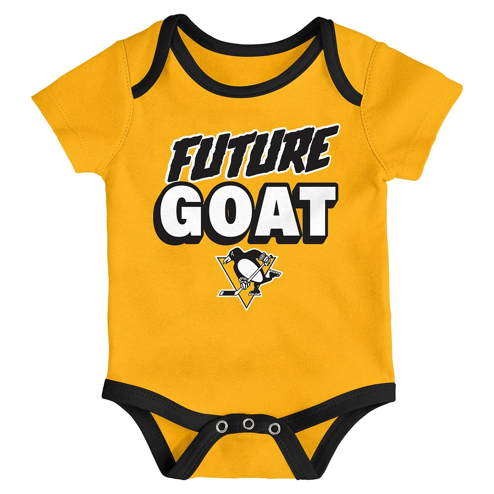 Newborn  Pittsburgh Penguins Loyal Buddies Three-Pack Bodysuit Set