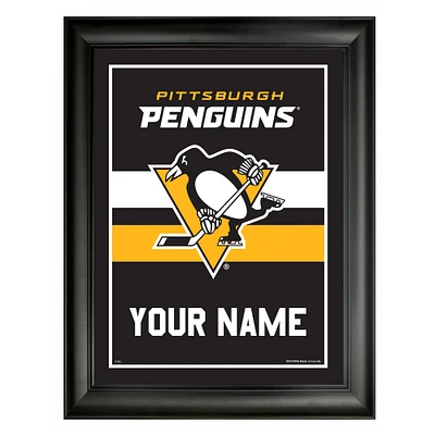 Cadre d'équipe personnalisé des Penguins de Pittsburgh 12'' x 16''