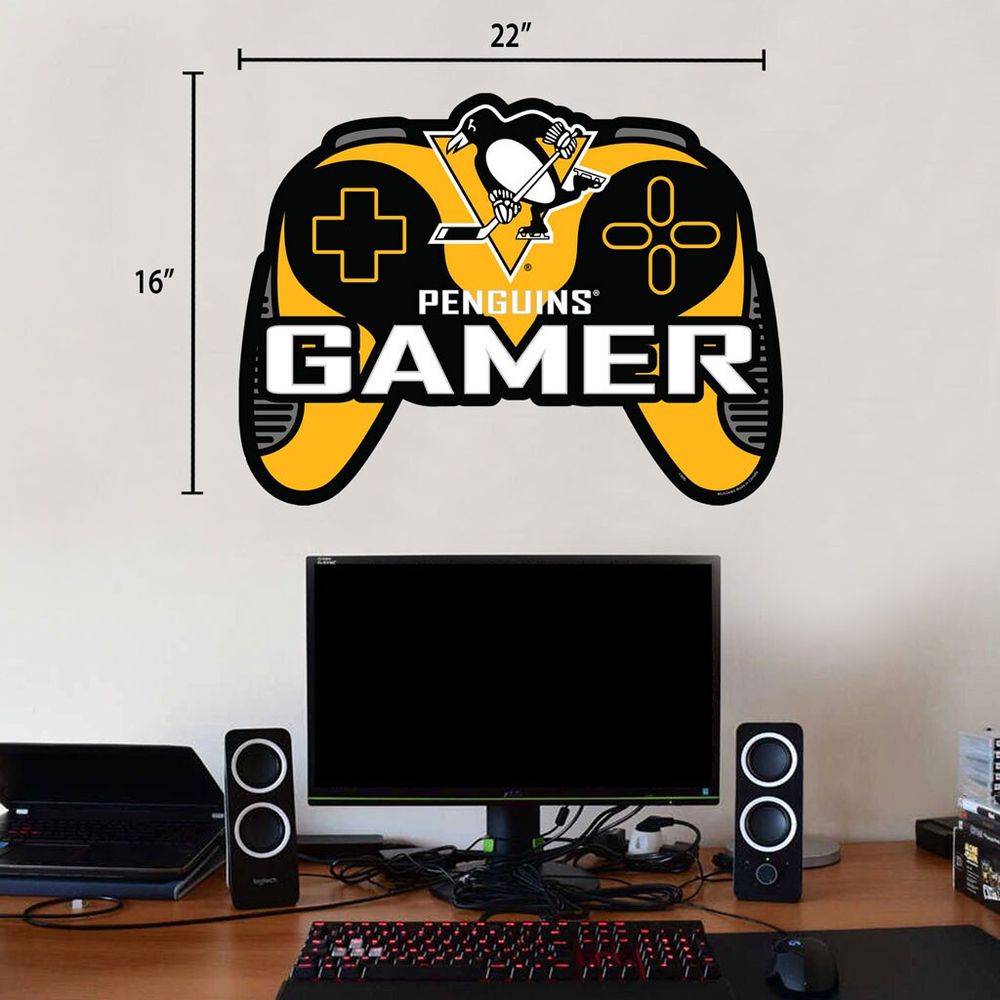 Pittsburgh Penguins - 16'' x 22'' Controller Gamer Wall Decal