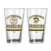 Pingouins de Pittsburgh 16oz. Verre à pinte, paquet de deux