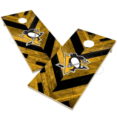 Pittsburgh Penguins 2' x 4' Herringbone Design Cornhole Set
