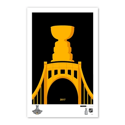 Pittsburgh Penguins 2017 Stanley Cup Champions 11'' x 17'' Minimalist Poster Art Print