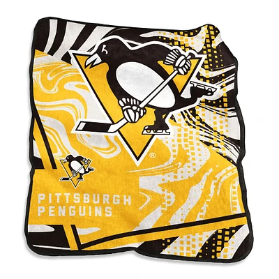 Couverture à jet tourbillon Raschel des Penguins de Pittsburgh, 50 po x 60 po