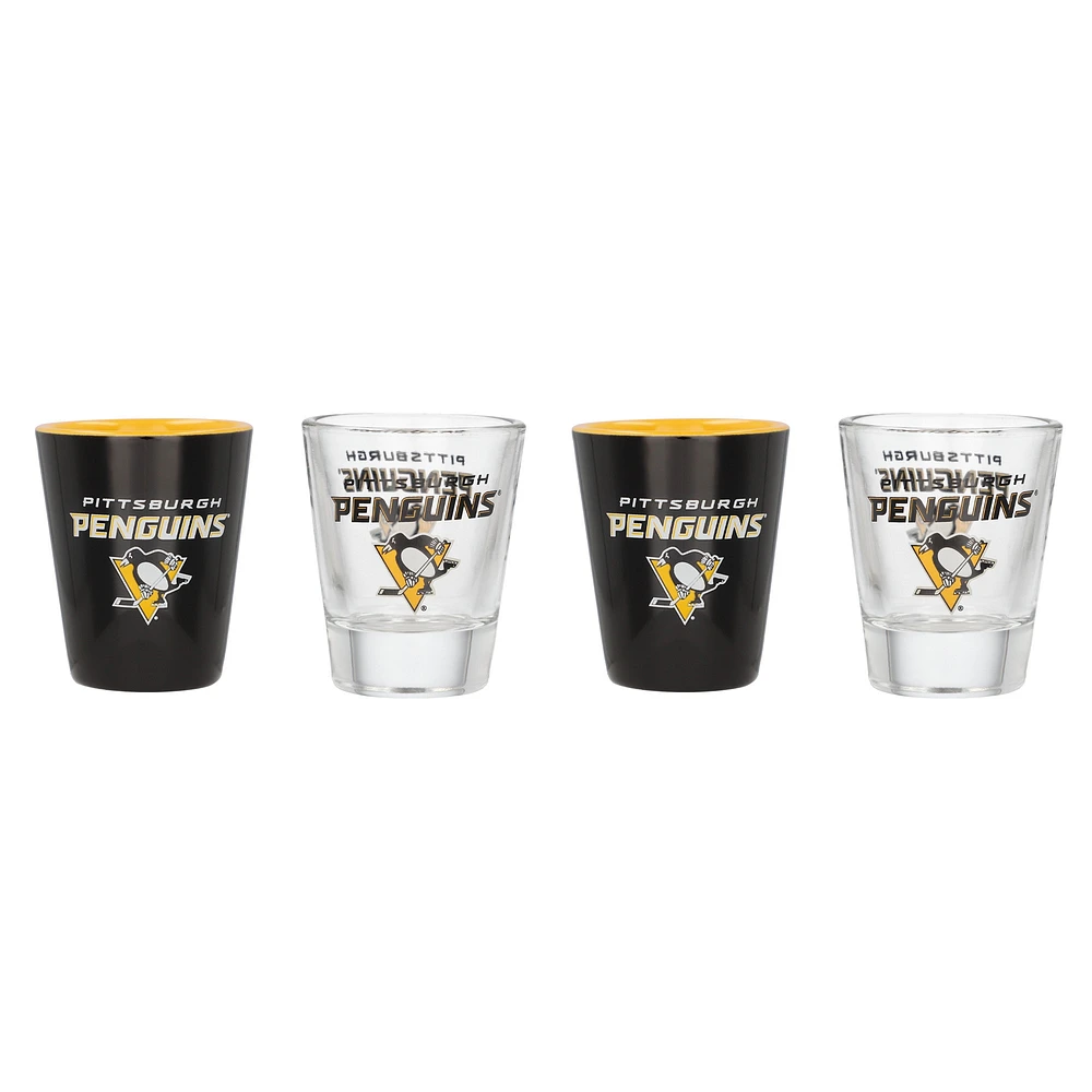 Ensemble de quatre verres à shot des Penguins de Pittsburgh