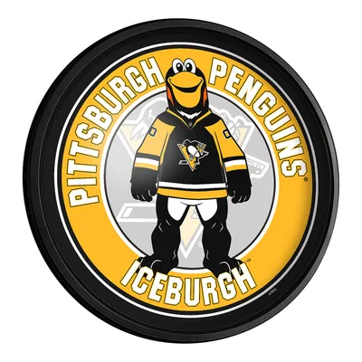 Pittsburgh Penguins Mascot 18'' Round Slimline Illuminated Wall Sign