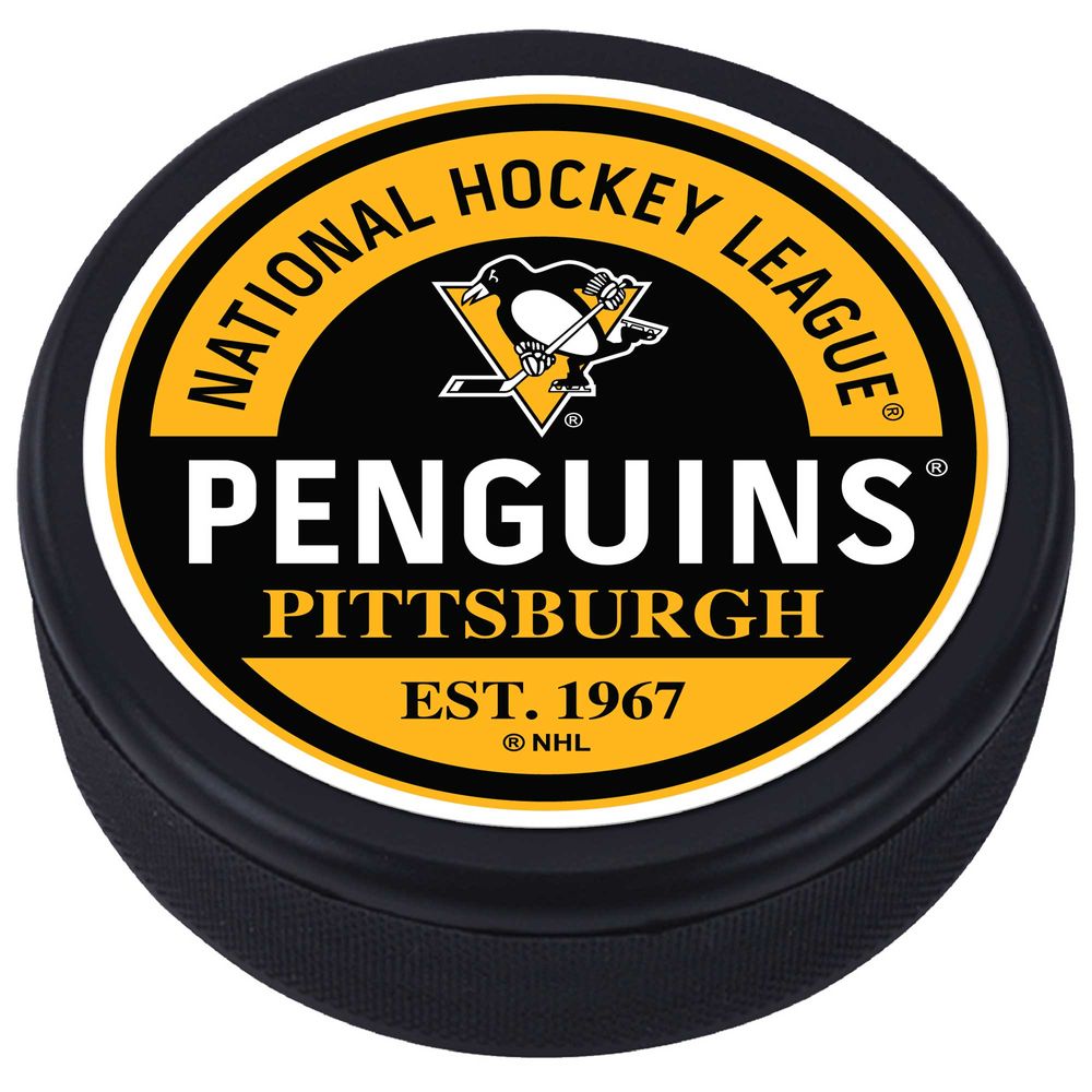 Pittsburgh Penguins - Textured Block Logo Puck