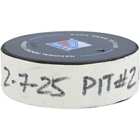 Rickard Rakell Pittsburgh Penguins Game-Used Goal Puck vs. New York Rangers on February 7, 2025