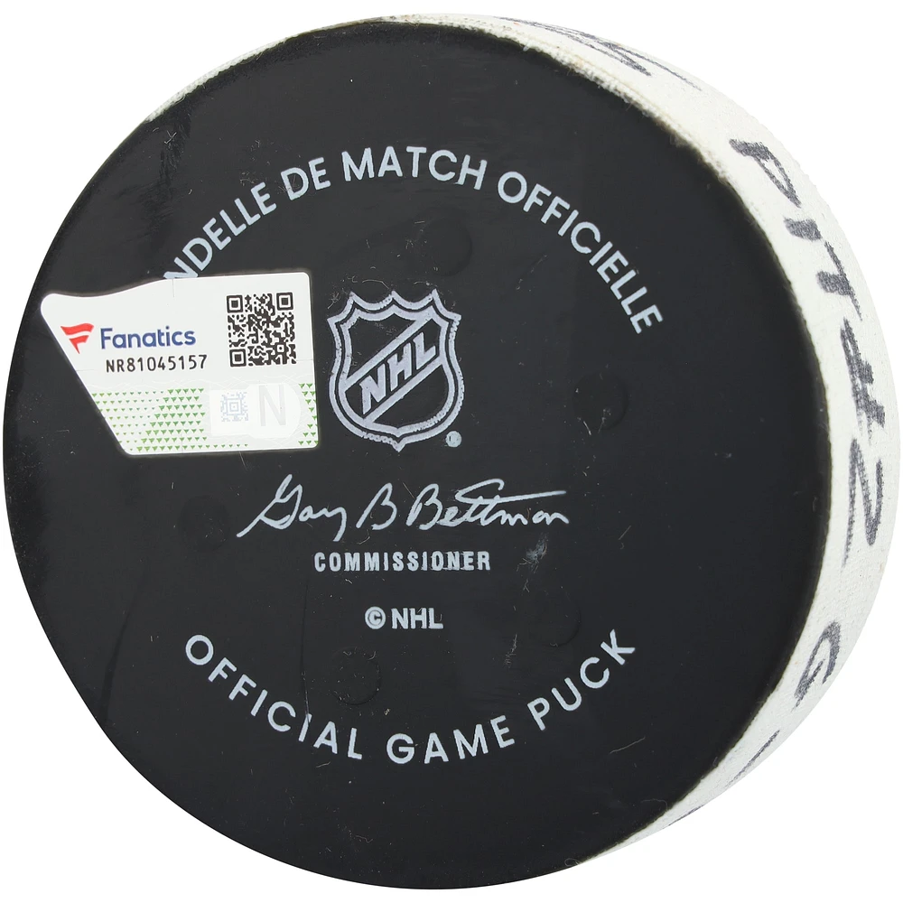 Rickard Rakell Pittsburgh Penguins Game-Used Goal Puck vs. New York Rangers on February 7, 2025