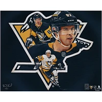 Sidney Crosby Pittsburgh Penguins Unsigned 16" x 20" Photo Print - Designed and Signed by Artist Brian Konnick - Limited Edition of 25