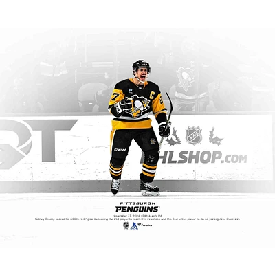 Sidney Crosby Pittsburgh Penguins Unsigned 600th NHL Goal Celebration Photograph