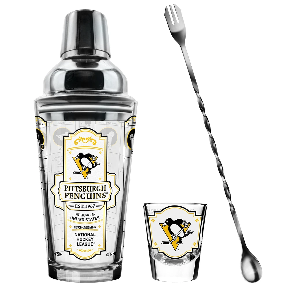 The Sports Vault Pittsburgh Penguins Five-Piece Bartender Shot Glass & Mixing Glass Set