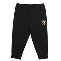 Ensemble sweat à capuche et pantalon de survêtement en molleton noir/doré pour tout-petit des Penguins Pittsburgh Puck Hero