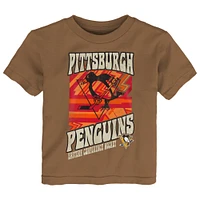 T-shirt marron Hip to the Game des Penguins de Pittsburgh pour tout-petits