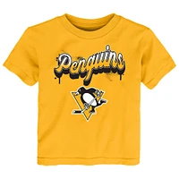 T-shirt doré pour tout-petit avec inscription pétillante des Penguins de Pittsburgh