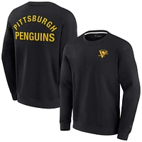 Sweat-shirt unisexe Fanatics noir Pittsburgh Penguins super doux