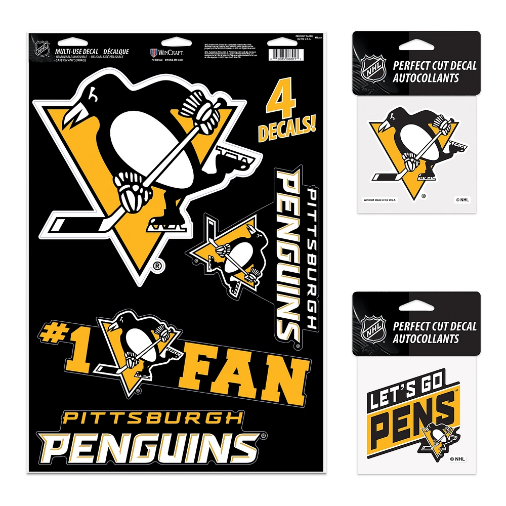 Pack de décalcomanies WinCraft Pittsburgh Penguins