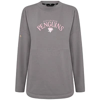 Women's Levelwear  Gray Pittsburgh Penguins Mother's Day Beaudry Arched Pullover Sweatshirt