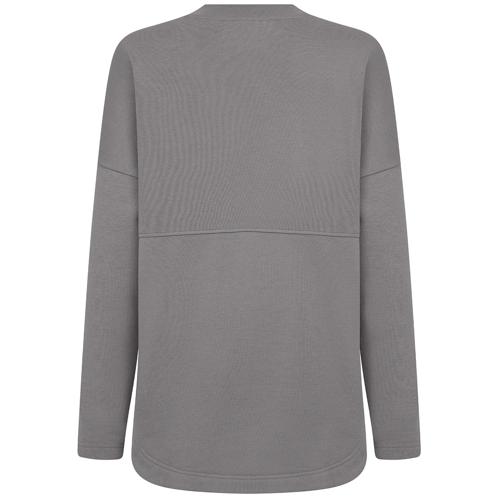 Women's Levelwear  Gray Pittsburgh Penguins Mother's Day Beaudry Arched Pullover Sweatshirt