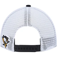 Casquette '47 Pittsburgh Penguins Encore MVP Trucker Snapback noire/blanche pour femme