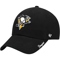 Women's '47 Black Pittsburgh Penguins Team Miata Clean Up Adjustable Hat