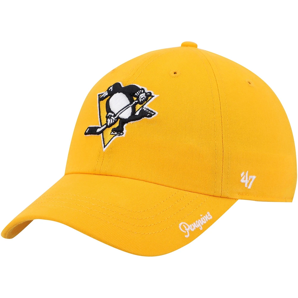 Casquette ajustable Miata Clean Up de l'équipe des Penguins de Pittsburgh Gold '47 pour femmes