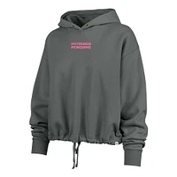 Women's '47 Gray Pittsburgh Penguins Bright Side Venice Cropped Pullover Hoodie
