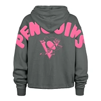 Women's '47 Gray Pittsburgh Penguins Bright Side Venice Cropped Pullover Hoodie