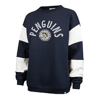 Women's '47 Navy Pittsburgh Penguins Eephus Barred Pullover Sweatshirt