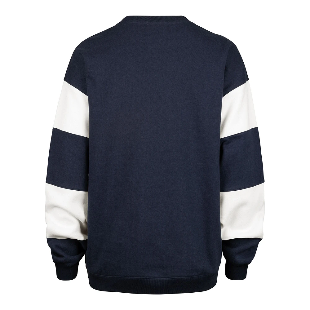 Women's '47 Navy Pittsburgh Penguins Eephus Barred Pullover Sweatshirt