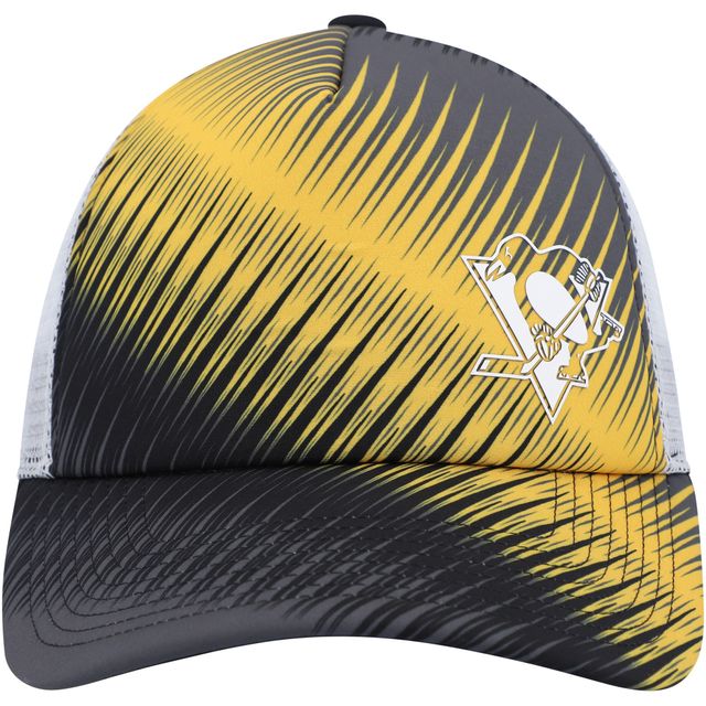 Casquette snapback de camionneur en mousse graphique Pittsburgh Penguins adidas noir/blanc pour femme