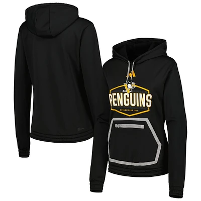 Sweat à capuche adidas noir pour femmes des Penguins de Pittsburgh