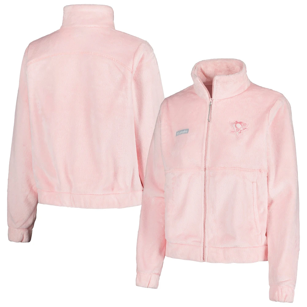 Veste à glissière entièrement zippée Columbia Pink Pittsburgh Penguins Fire Side pour femme