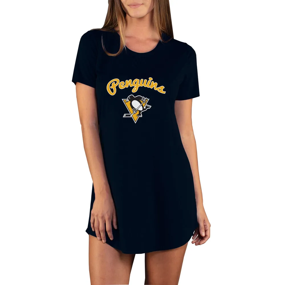 Concepts Sport Women's Pittsburgh Penguins Marathon Black T-Shirt, Large