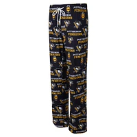 Women's Concepts Sport Black Pittsburgh Penguins Zest Allover Print Knit Pants