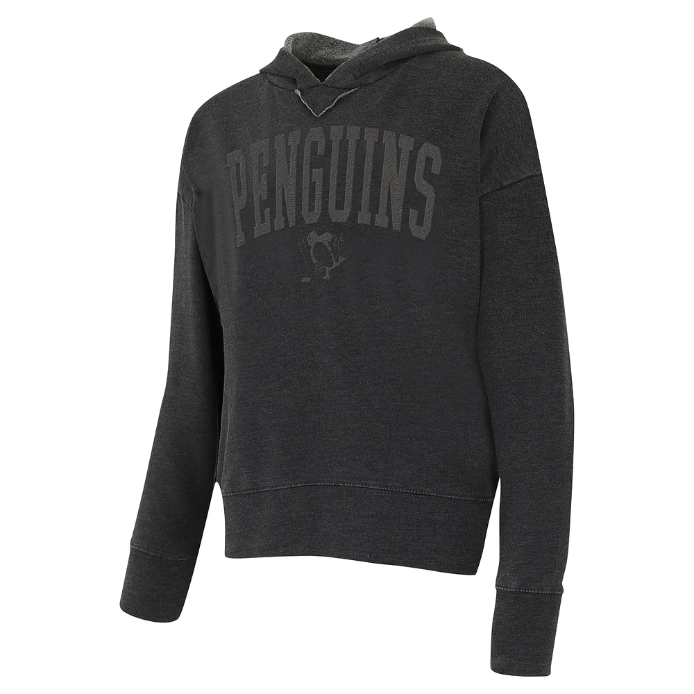 Sweat à capuche Concepts Sport Charcoal Pittsburgh Penguins Volley pour femmes