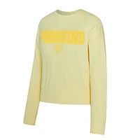 Sweat-shirt tri-mélange ton sur Concepts Sport Yellow Pittsburgh Penguins pour femme