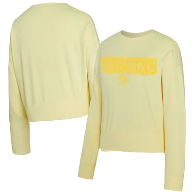 Sweat-shirt tri-mélange ton sur Concepts Sport Yellow Pittsburgh Penguins pour femme