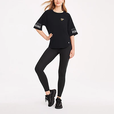 Women's DKNY Sport Black Pittsburgh Penguins Diana Tri-Blend Oversized T-Shirt