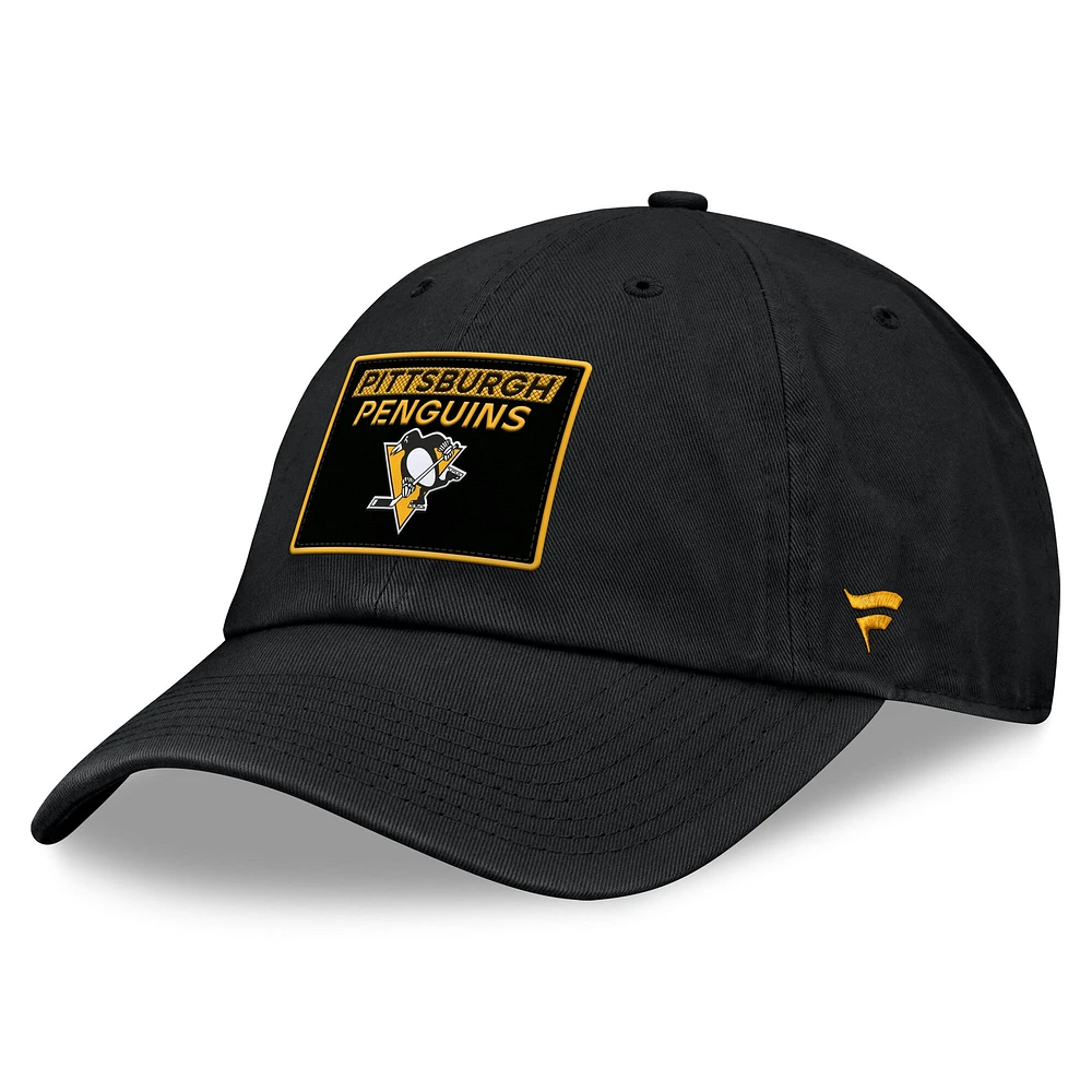 Casquette ajustable authentique Pro Rink des Penguins de Pittsburgh pour femmes Fanatics Black