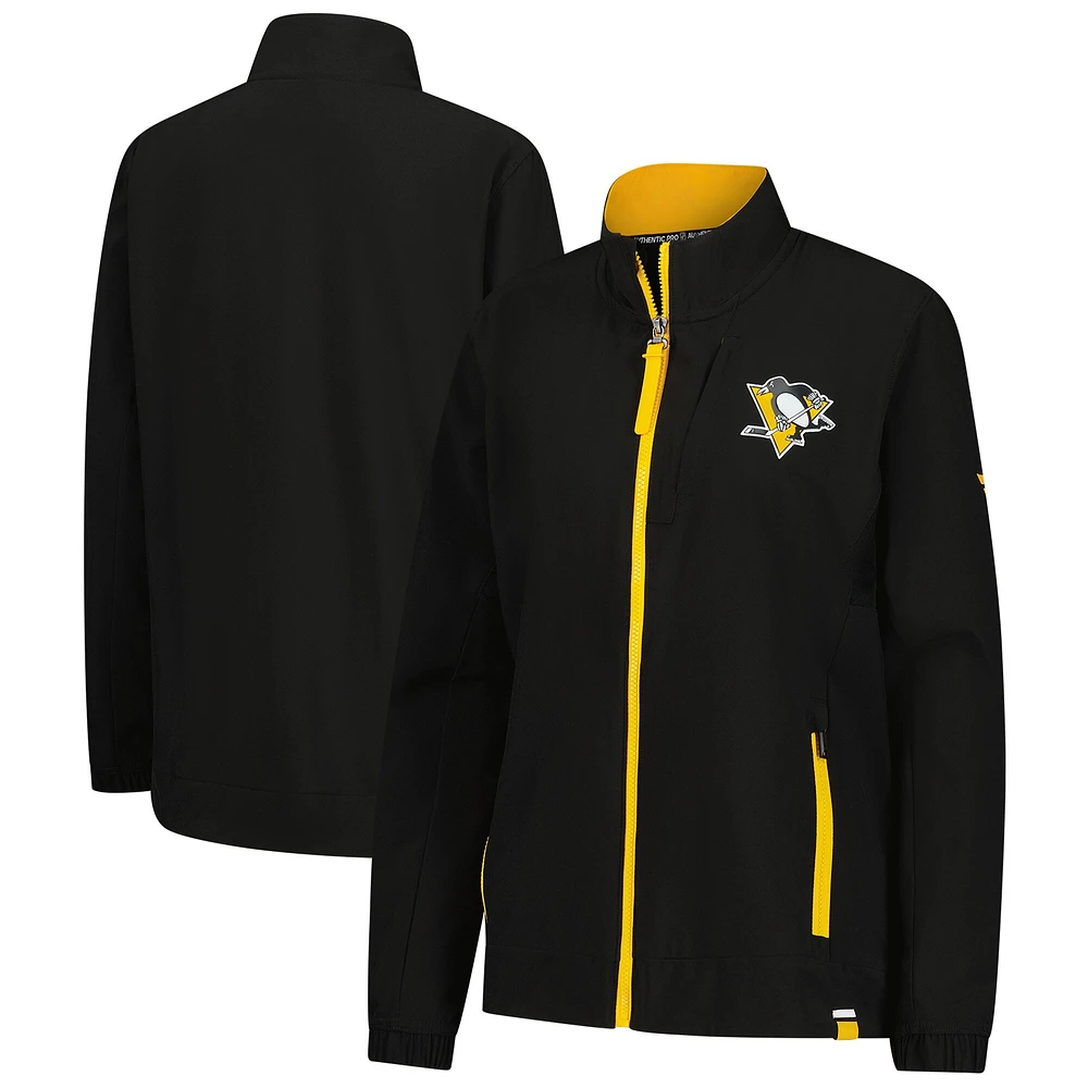 Women's Fanatics Black Pittsburgh Penguins Full-Zip Coaches Jacket