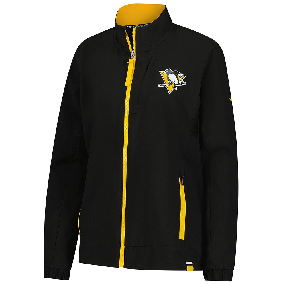 Women's Fanatics Black Pittsburgh Penguins Full-Zip Coaches Jacket