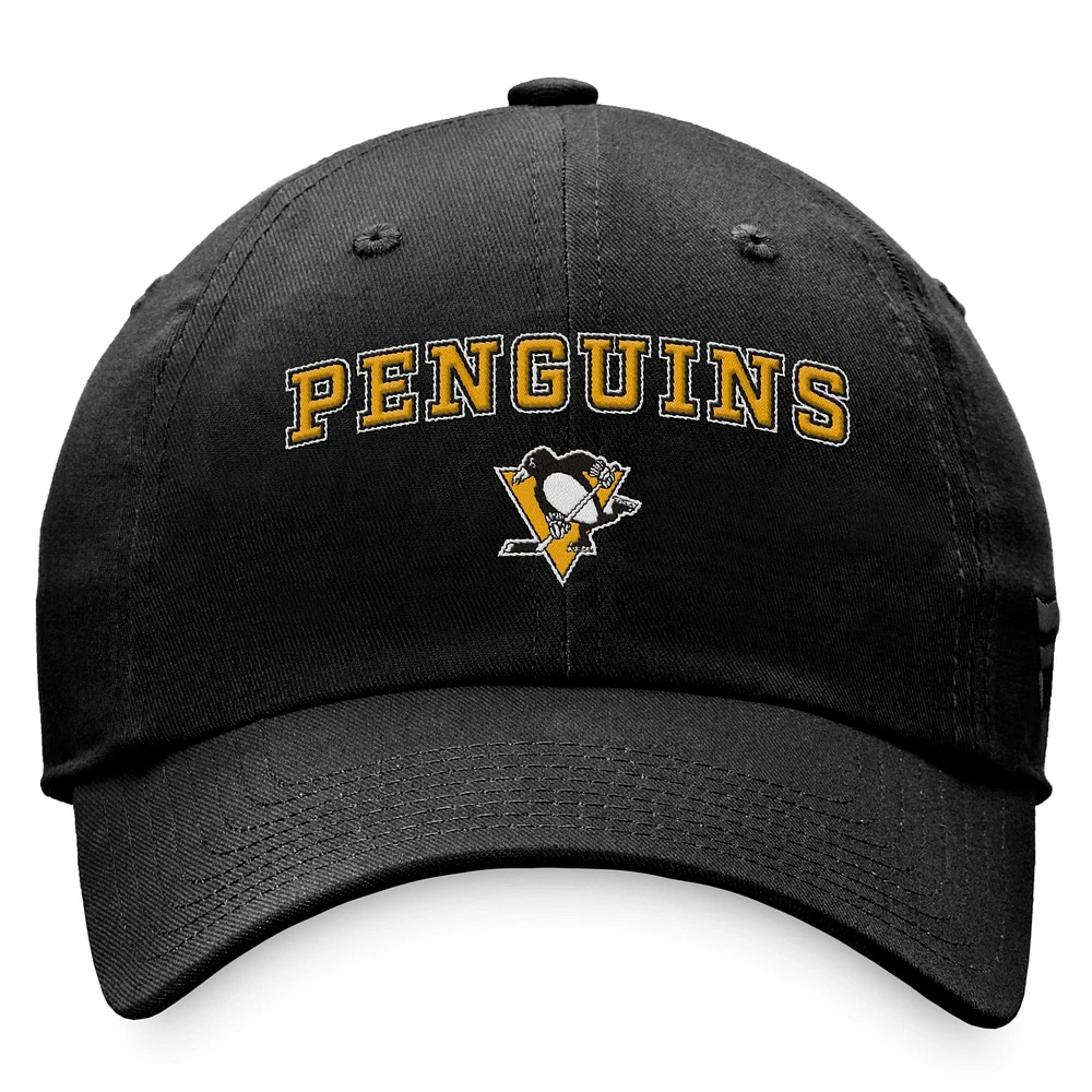 Women's Fanatics Black Pittsburgh Penguins Fundamental Two-Hit Adjustable Hat