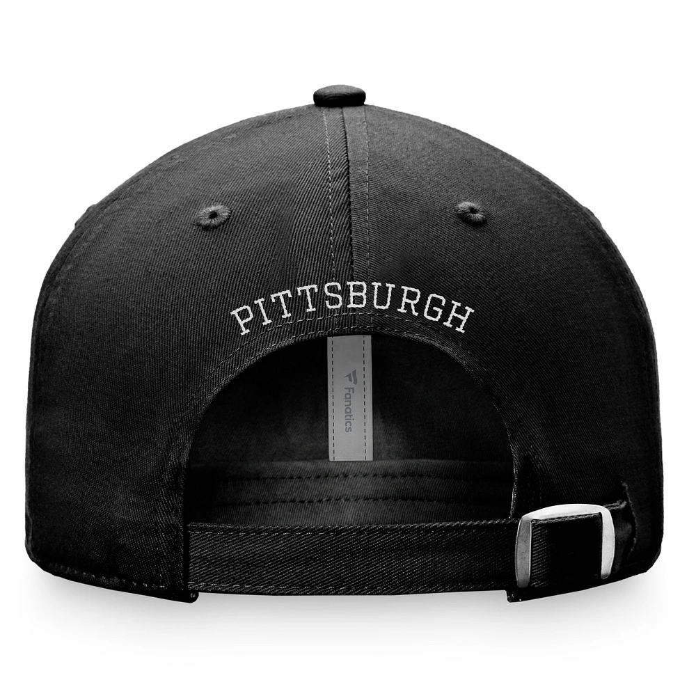 Women's Fanatics Black Pittsburgh Penguins Fundamental Two-Hit Adjustable Hat