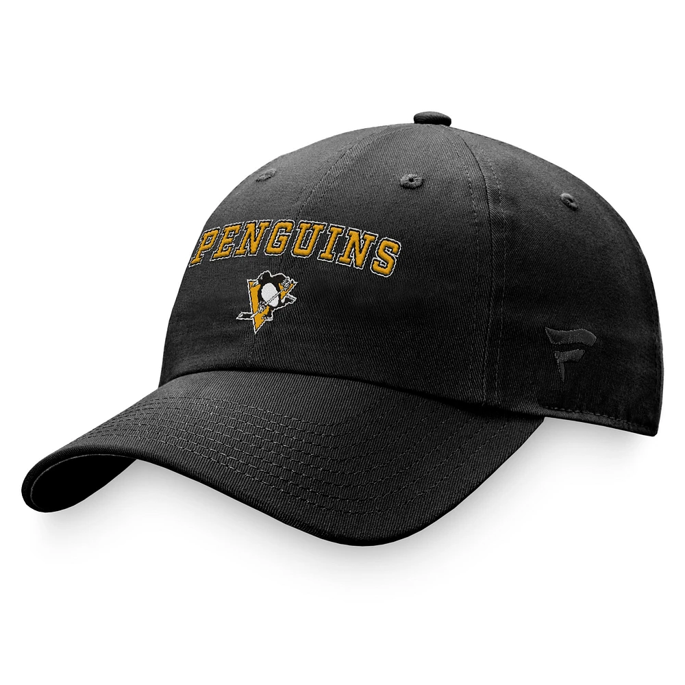 Women's Fanatics Black Pittsburgh Penguins Fundamental Two-Hit Adjustable Hat