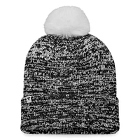 Women's Fanatics Black Pittsburgh Penguins Glimmer Cuffed Knit Hat with Pom