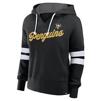 Women's Fanatics Black Pittsburgh Penguins Seize Fleece Pullover Hoodie