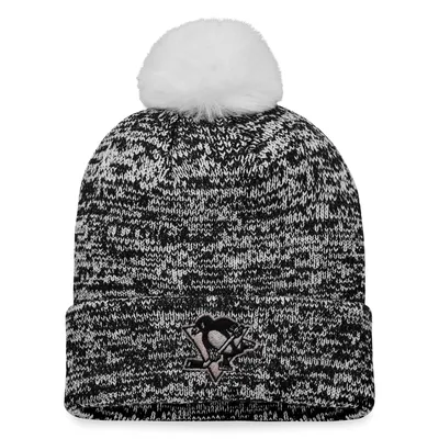 Pittsburgh Penguins Fanatics Branded Women's Glimmer Cuffed Knit Hat with Pom - Black