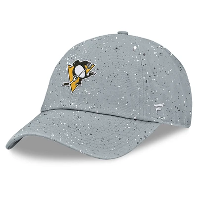 Women's Fanatics Gray Pittsburgh Penguins Heritage Snow Day Speckle Adjustable Hat