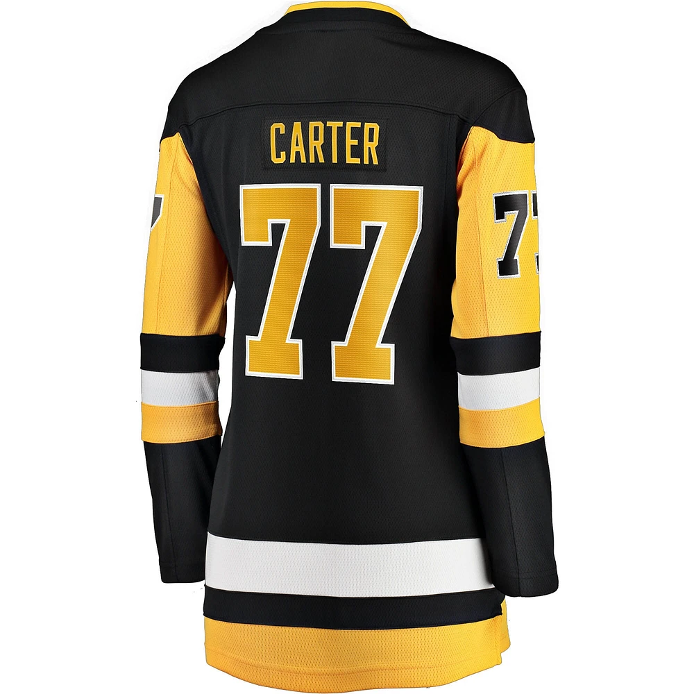 Maillot d'échappée à domicile noir des Penguins de Pittsburgh Fanatics Jeff Carter pour femmes