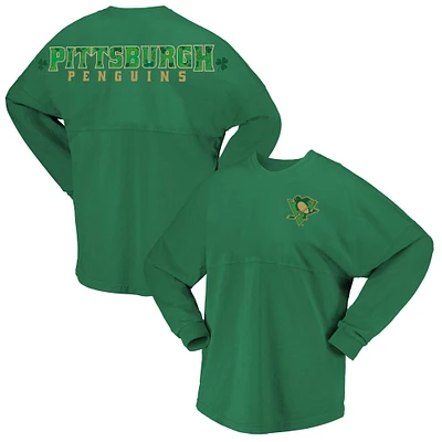 Women's Fanatics Kelly Green Pittsburgh Penguins St. Patrick's Day Spirit Jersey T-Shirt